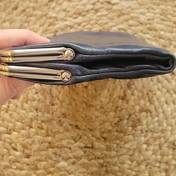 HOBO Original Lauren Wallet Clutch Turquoise Blue Silver Hardware EUC - Picture 4 of 16